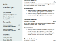 Plantilla de curriculum: Plantilla funcional 3